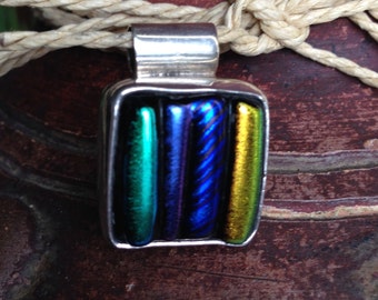 Sterling Silver Dichroic Glass Pendant