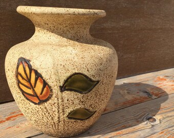 Mid Century Bloom Vintage German Pottery Large Vase 1970s Mid Century Modern WGP Scheurich 202-18