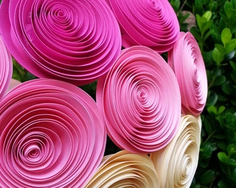 Paper Flower Bouquet - Pink Ombre Paper Flower Bouquet - Perfect for Brides, Weddings, Showers, Birthdays