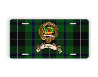 Scottish Clan Douglas Tartan Crest Novelty License Plate