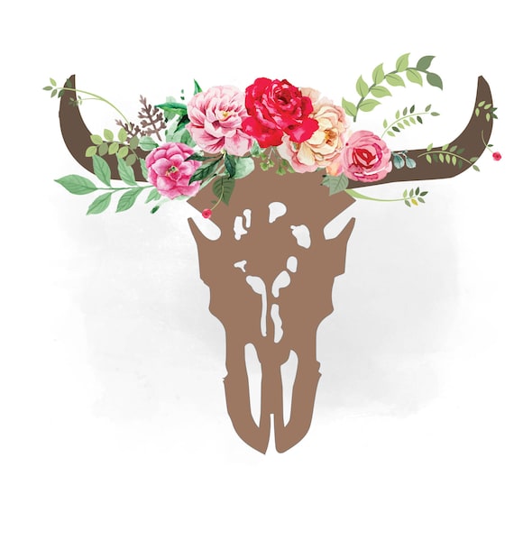 Download Cow skull svg clipart bull Skull Clipart flowers western