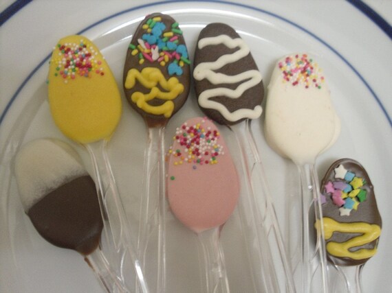 6 Chocolate covered Spoons
