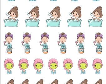 Spa Night Planner Stickers