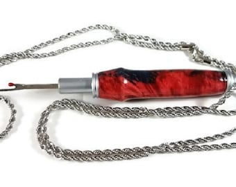 Hand Crafted turned seam ripper necklace