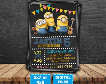 minions invitation minions birthday party invite despicable me