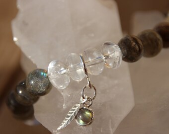 labradorite and quartz bracelet
