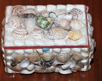 Lovely 1960's Seashell Trinket Box