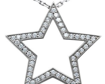 14kt White/Yellow/Rose Gold Star Pendant