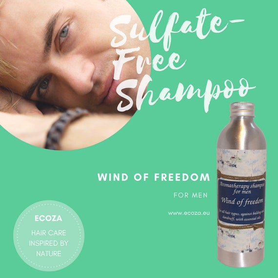 Sulfate-free aromatherapy shampoo against balding and dandruff for men "Wind of freedom"