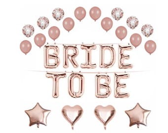 Rose Gold Bridal Shower Banner Bride to be Mylar Letters Balloon Kit Bride balloons bachelorette bridal shower balloons Bridal decoration