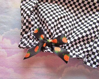 Halloween bloomers, checkerboard pumpkin gothic lolita fairy kei fashion drag queen clothing size medium m