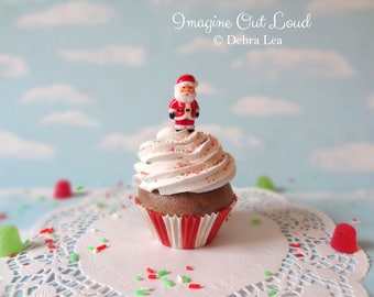 Fake Cupcake Realistic Christmas Holiday SANTA