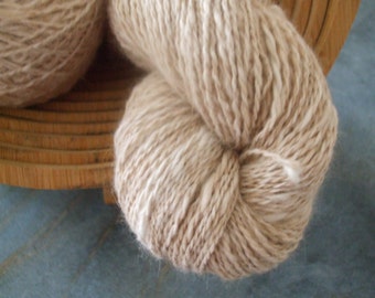 Handspun angora wool in cream