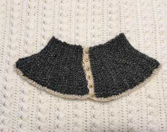 Hand-crocheted, vintage-inspired Victorian scarflette neck warmer