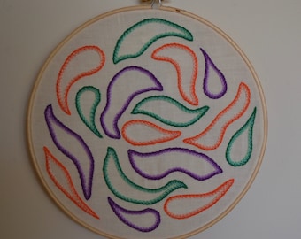 8" Embroidered Abstract