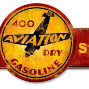 400 Aviation Full Service Arrow Replica Sign 32 x 10 USA Made Powder Coated Steel Vintage Style Retro Gas Oil Garage Art Wall Decor ps596