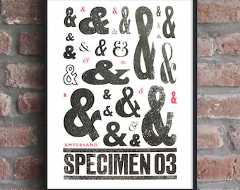 A3 Ampersand Typography Letterpress poster