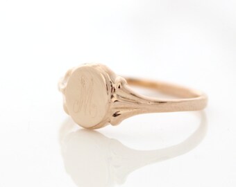 Rose gold signet ring • Personalized initial ring • Custom rose gold ring • Monogram ring