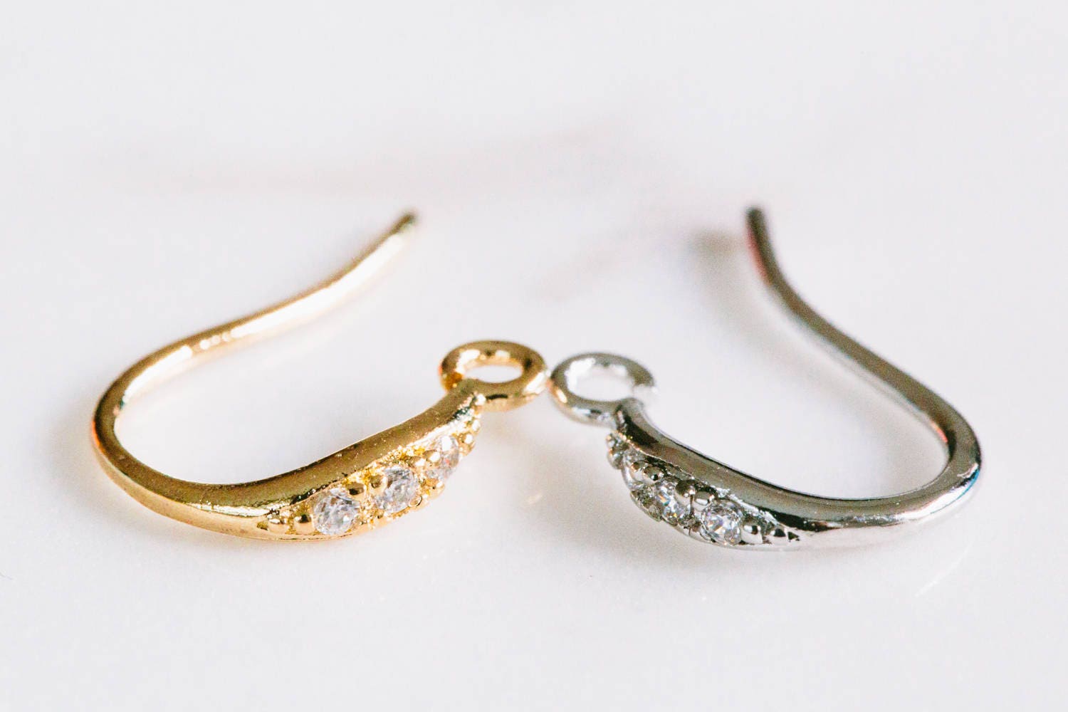 4pcs Mini Shapely Cz Cubic zirconia Hook Earrings hook,ear hooks,earring hooks,hook earrings