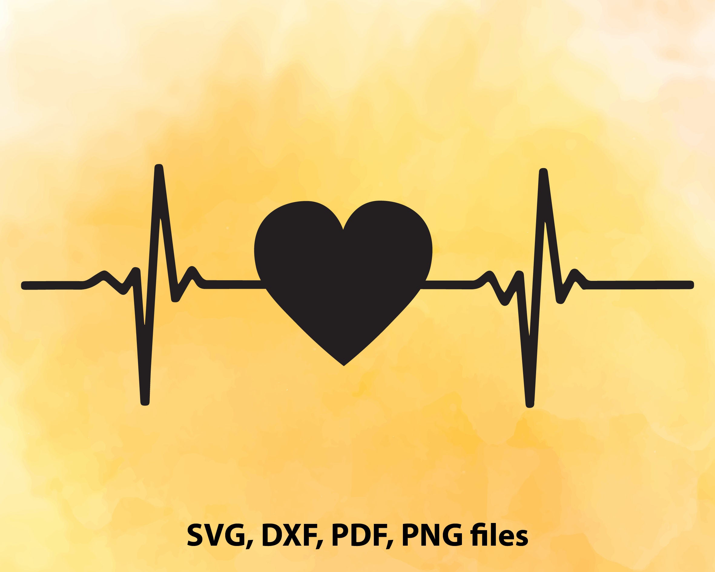 Download Heartbeat Heart beat SVG DXF PDF and Png Cutting files for