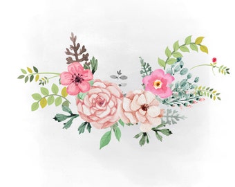 Spring Florals SVG clipart, watercolor flowers svg, Boho florals Clipart, decal, country, AI Svg Png Jpeg Cricut & Silhouette