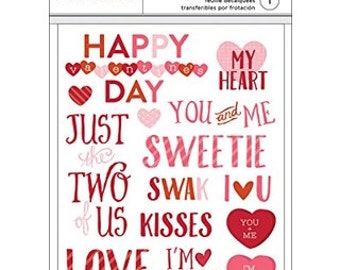 American Crafts 378451 Rub Ons Valentine's Embellishments Phrase Rub Ons
