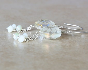 Pastel Yellow Flower Dangle Earrings, Lemon Earrings
