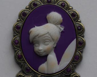 Disney Tinker Bell Cameo Pendant Necklace / Month of February Pixie Fairy
