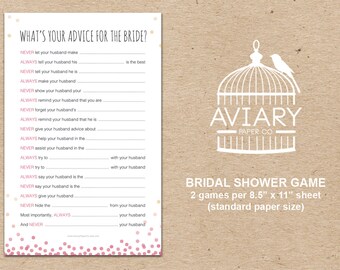 Bubbly Bliss Bridal Shower Game Advice for the Bride