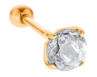 5mm Birthstone 14K Yellow Gold Cartilage Ear Piercing