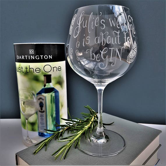 Personalised Gin Glasses Gin and Tonic glass Engraved Gin