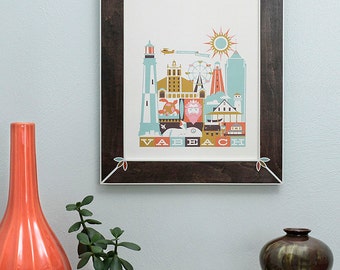 VIRGINIA BEACH print - 11 x 14 in. (color: Taffy)