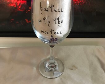 Hostess with mostess wine glass, Host Gift, Wine Glass for Host, hostess gift, mostess, wine glas, classy wine glass, gift, party gift, host
