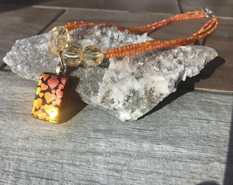 Shimmering Dichroic Glass Necklace