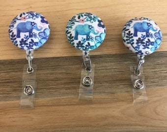 Elephant Badge Reel - Retractable ID Badge - Key Card Holder - Name Tag Reel - Swivel Badge Clip - ID Badge Holder -Retractable Lanyard