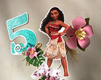 Moana Cake Topper, Moana Centerpiece, Moana Party, Moana Birthday, Moana Table Decor, Moana Decorations 3D.