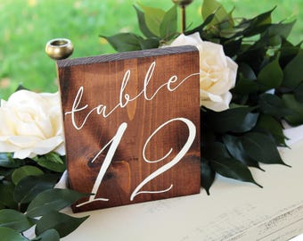 Wood table number | Etsy