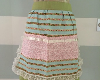 Ribbons and Lace - Tri-pocket Apron
