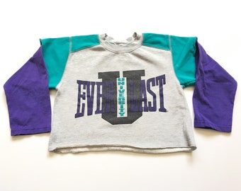 1990s EVERLAST Distressed Colorblock Vintage Sweatshirt // Size Medium