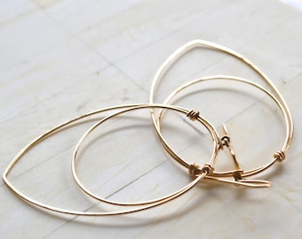 Large Hoop Earrings Gold Filled Hoop Earrings Long Gold Earrings Large Hoop Earrings Simple Hoops Travel Earrings