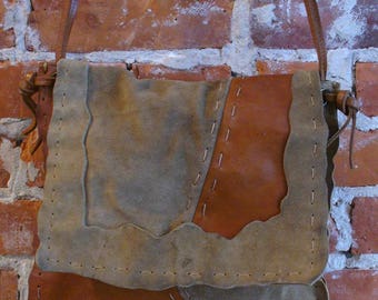 Suede & Leather Rugged Festival Shoulder Bag