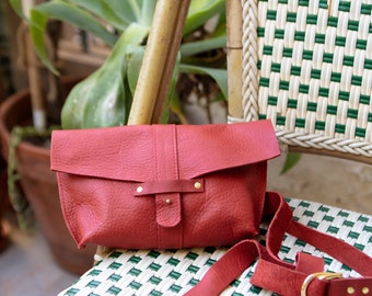 Soft Leather Belt Bag *RED