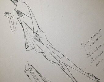 1920’s Fashiom Sketch Print Ethel Rabin #7501