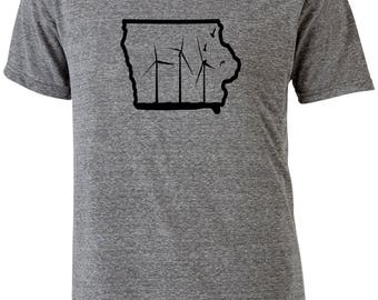 Iowa Shirt/Iowa Tshirt/'Iowa Windmills'//Iowa Tee//Windmill Tee//Iowa Tee//Adult Tee Shirt T-Shirt Custom State Tee