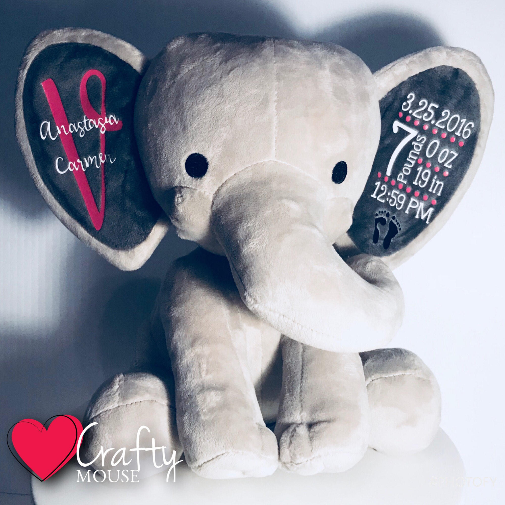 elephant announcement stuffed animal