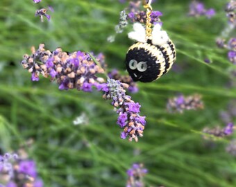Bumble Bee Hand Knitted Keyring Bagcharm
