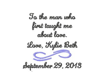 FATHER Of The BRIDE Handkerchief Hanky Hankie - To The Man Who First Taught Me About Love - FoB - Dad