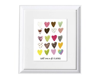 Love Comes in All Flavors: Ice Cream Art Print