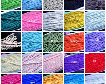 Baby Pom Pom Fringe, 3/8 inch wide -select color-selling by the yard