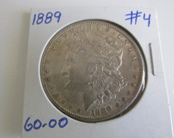 Gift Morgan Dollar 1889 Silver Dollar Antique Coins 1889 USA Silver Coins Antique US Coin Silver US Currency Rare 1800s Coins Silver Dollar